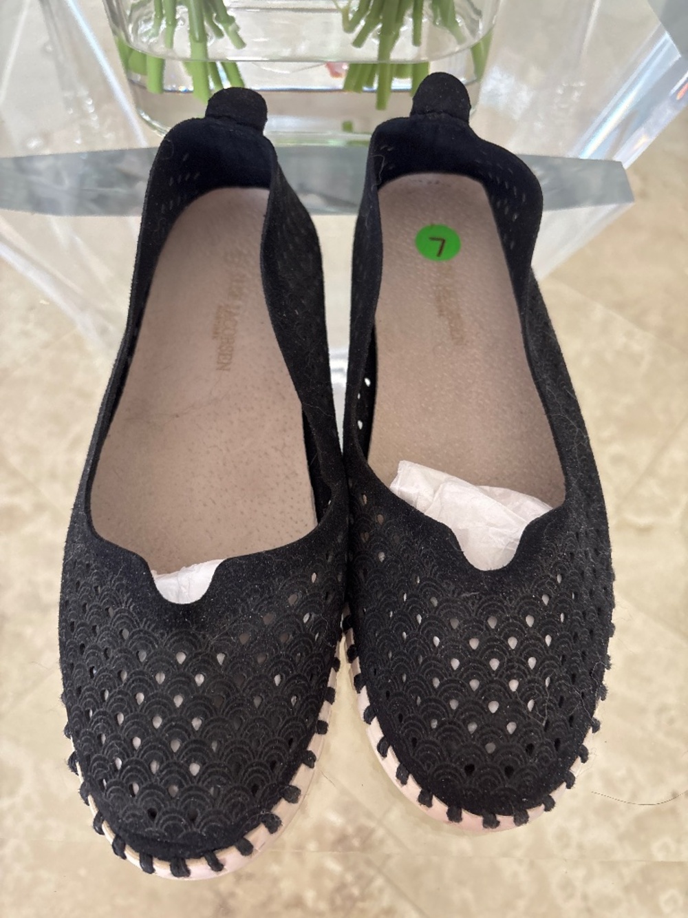 ILSE JACOBSEN Black perforated slip on